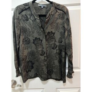 Elliott Lauren Velvety Long Sleeve Blouse Pristine 4 Greenish Sage